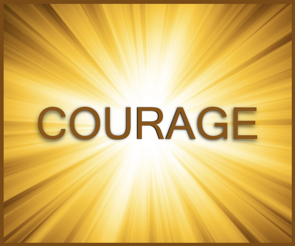 Just an image with the word courage -- encouraging people to allow themselves to be vulnerable. Safe & Sound Protocol